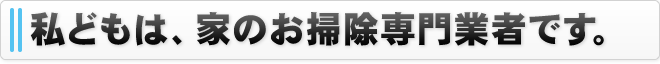 私どもは、家のお掃除専門業者です。